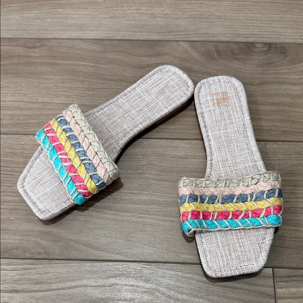 Colorful Woven Slide Sandals